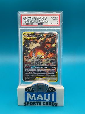 Pokemon Reshiram &amp; Charizard GX Tag Team #SM201 PSA 9