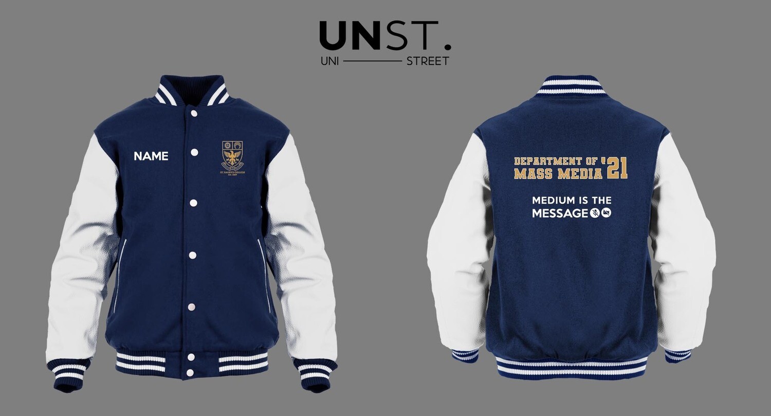 St. Xavier's College (BMM- 2021) Navy blue Varsity Jacket