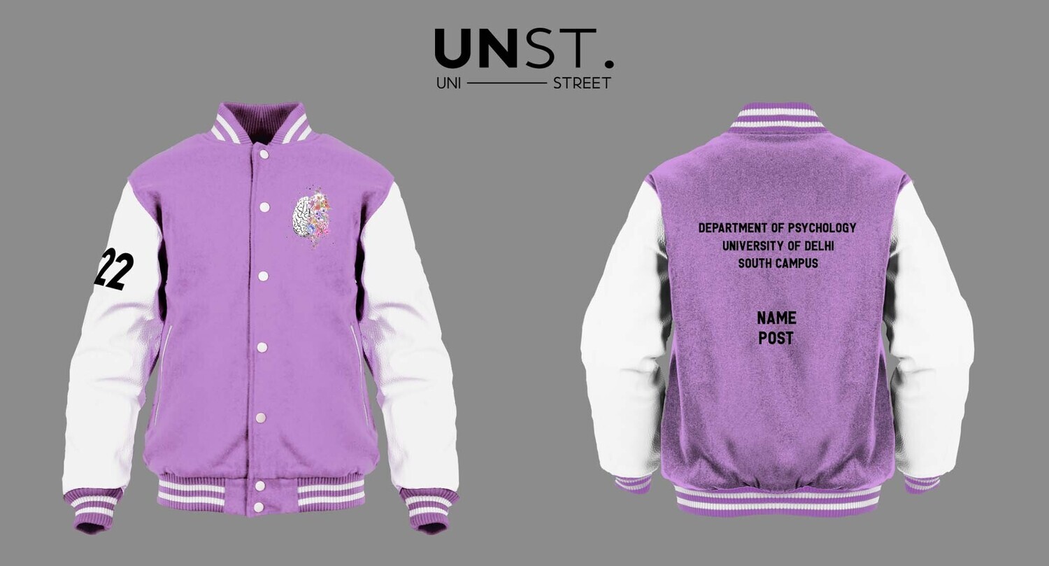 Psychology-DU Lavender Varsity Jacket