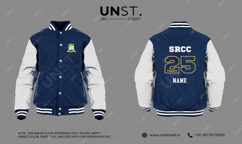 SRCC Navy Blue-White Varsity Jacket