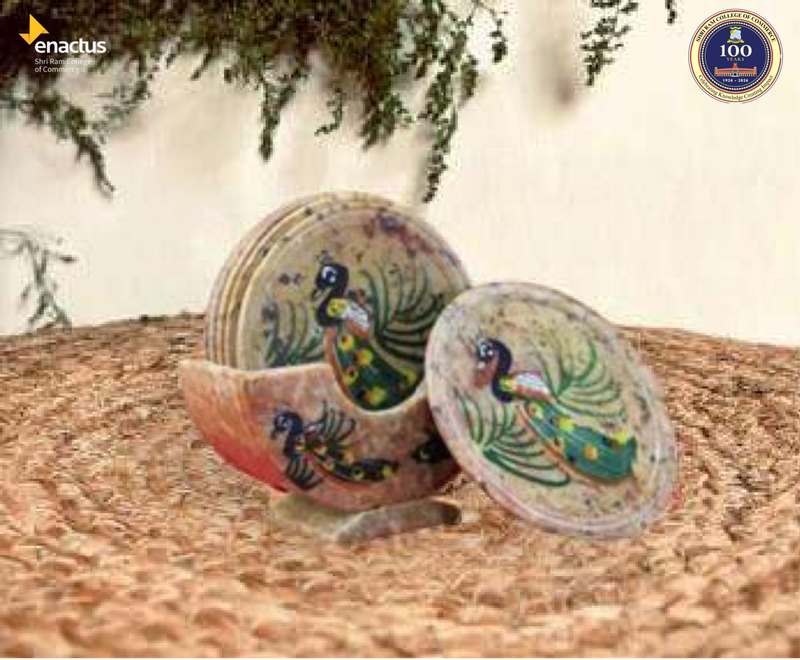 Peacock Painted Coaster- Gaurahari Enactus SRCC Peacock Painted Coaster- Gaurahari Enactus SRCC