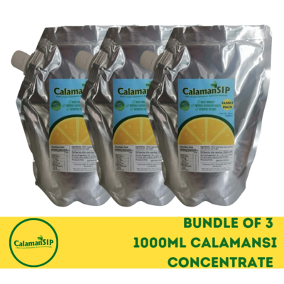 1000ml CalamanSip Calamansi Concentrate | Bundle of 3