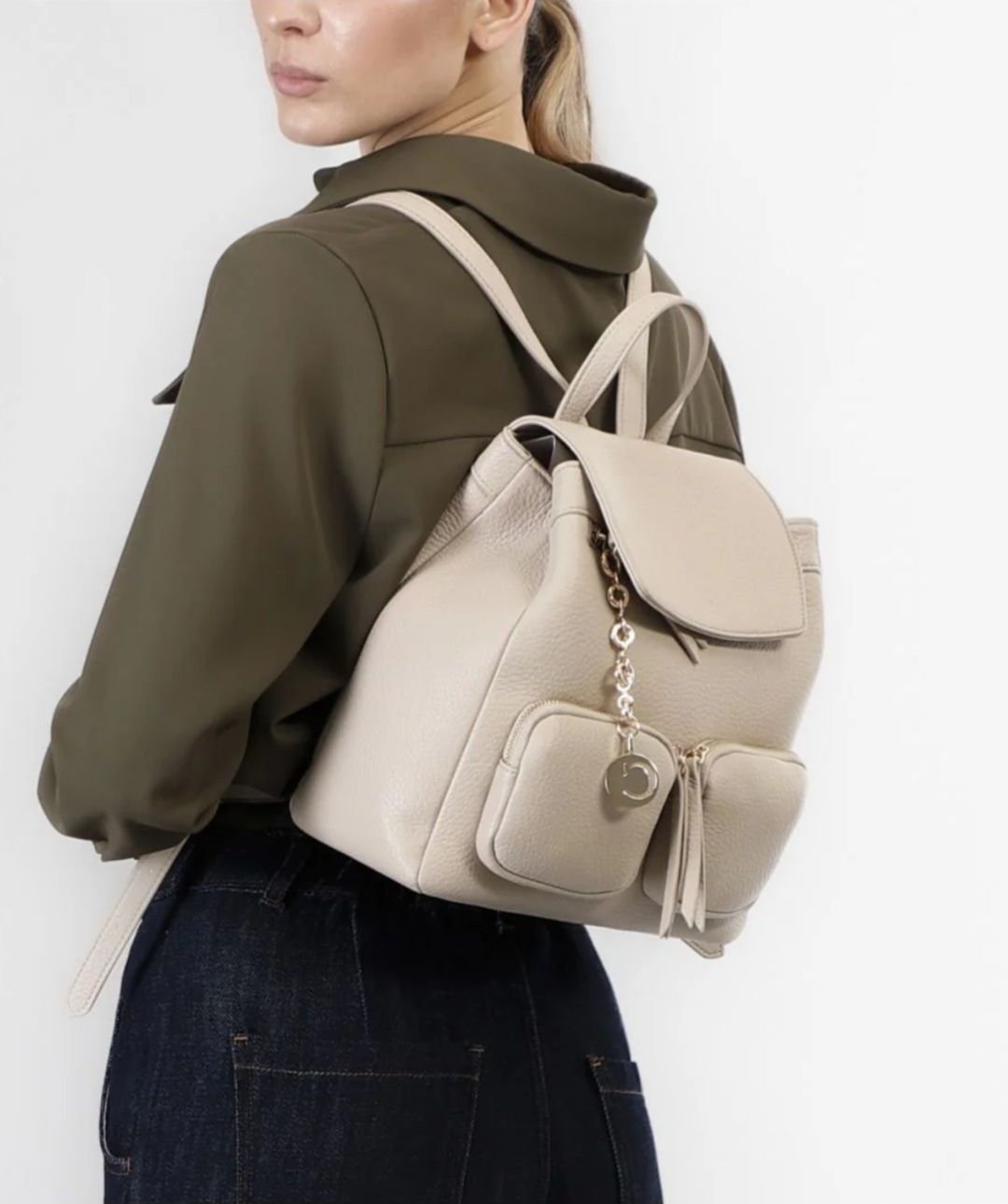 Zaino charm tasche beige