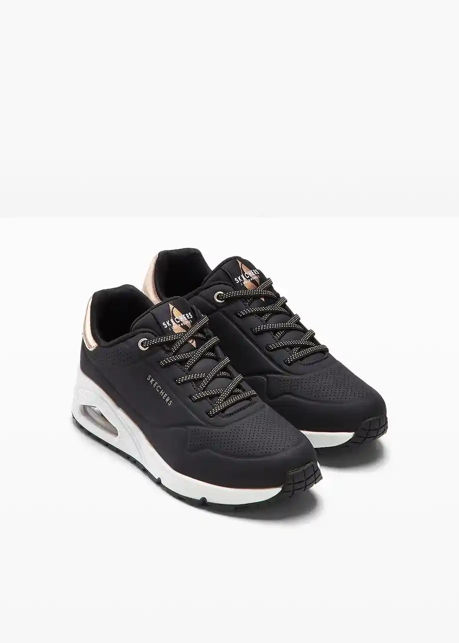 skechers air uno black gold