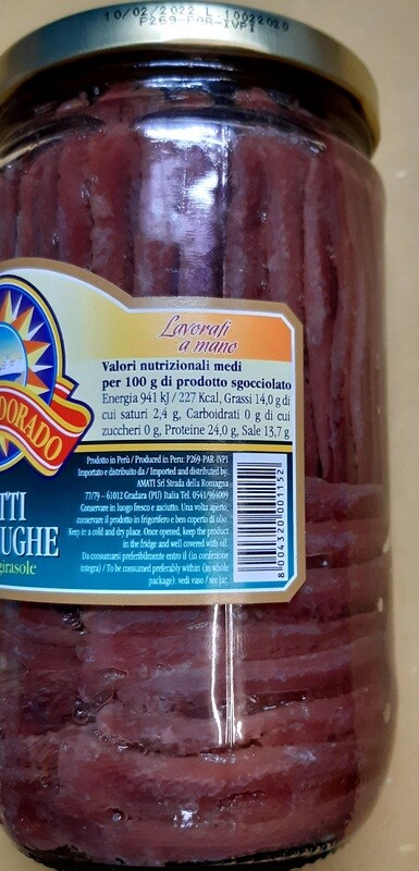 Acciughe sott&#39;olio da 720 gr €9,90