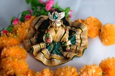 Green and Yellow Embroidered Dress
[Customise this outfit for your Radha-Krishna idols]
Free Delivery Available