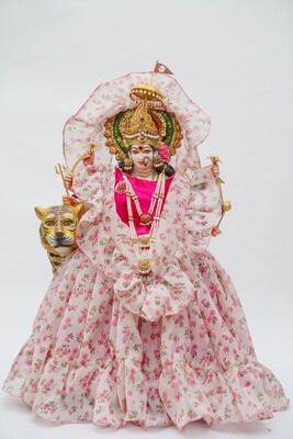 Spring-Summer Collection: Ruffle Lehenga-Sari for Durga Maa
[Free Delivery Available]