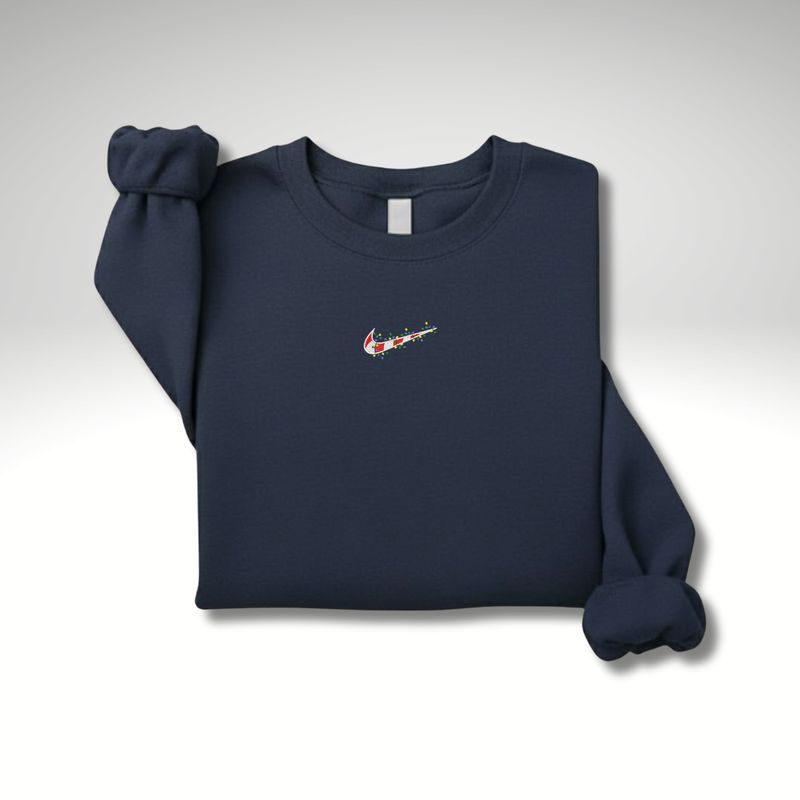 Nike Christmas Logo Embroidery - Sample Crewneck Navy