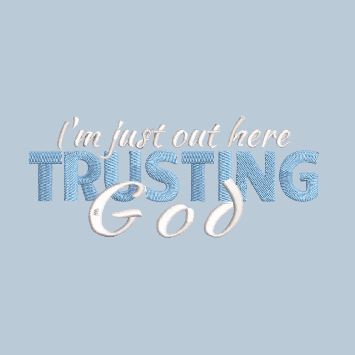 Trusting God Embroidery - Sample Crewneck Light Blue