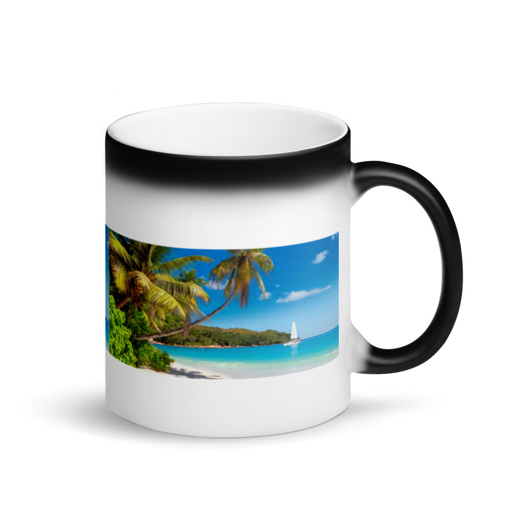 Matte Black Magic Mug (Jamaica Beach Pic)