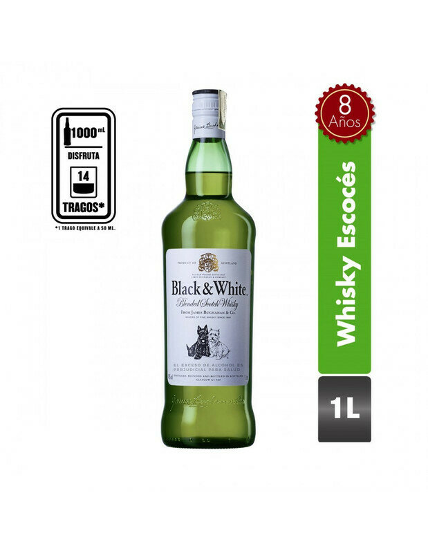 WHISKY BLACK AND WHITE X 1000 ML