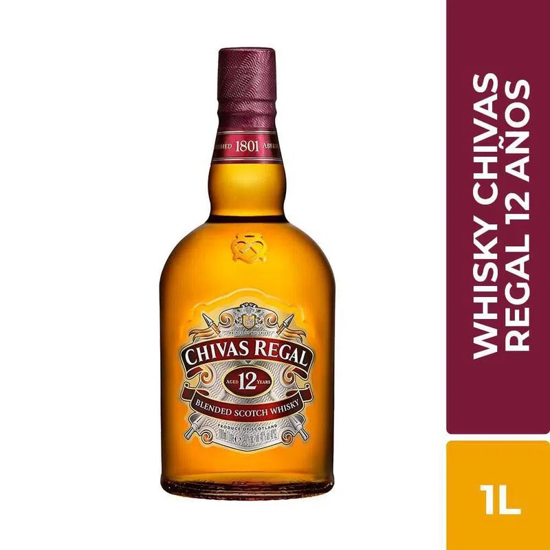 WHISKY CHIVAS REGAL 12 AÑOS X 1000 ML