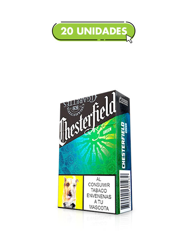 CIGARRILLO CHESTERFIELD GREEN X 10 Y 20