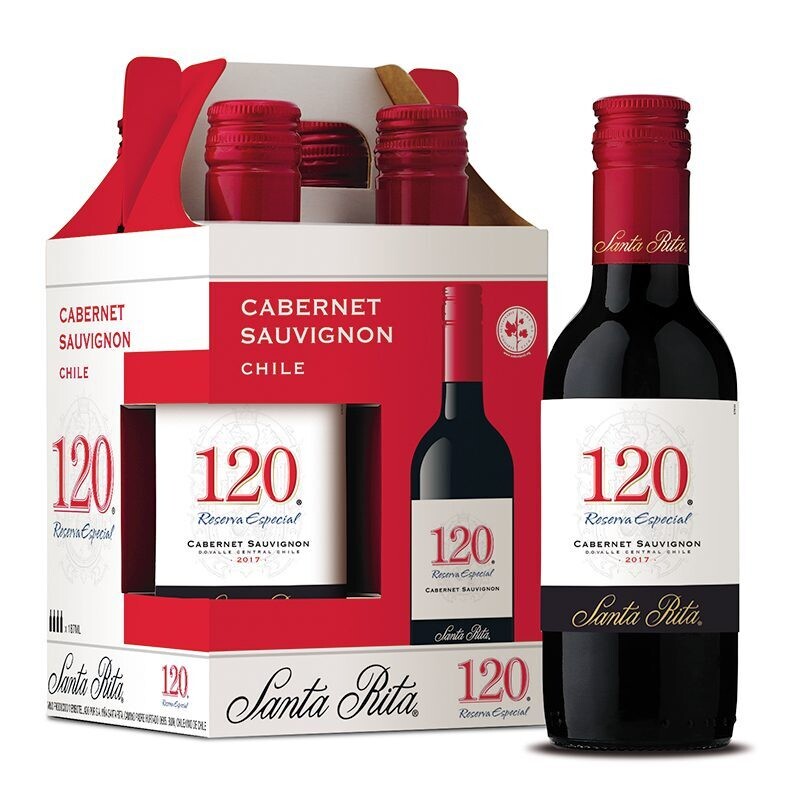 VINO SANTA RITA 120 CABERNET SAUVIGNON X 187 ML