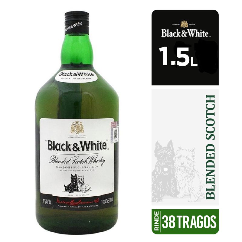 WHISKY BLACK AND WHITE X 1500 ML