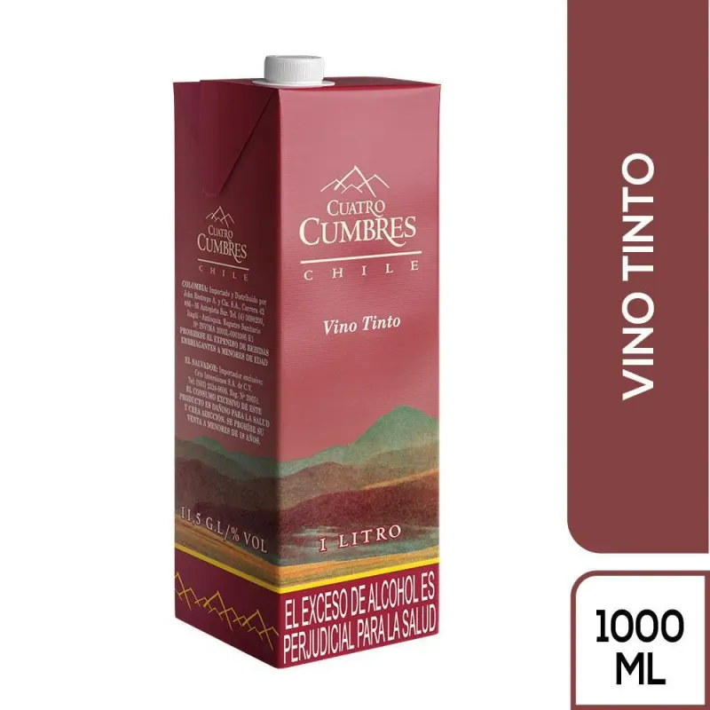 VINO TETRA CUATRO CUMBRES TINTO X 1000ML