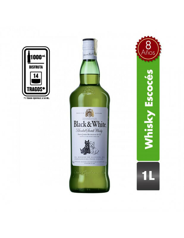 WHISKY BLACK AND WHITE X 1000 ML