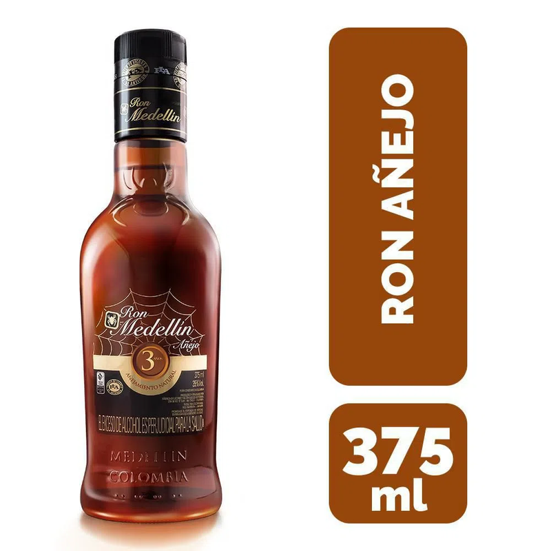 RON MEDELLIN 3 AÑOS X 375 ML