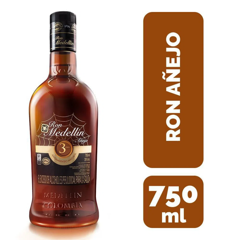 RON MEDELLIN 3 AÑOS X 750 ML