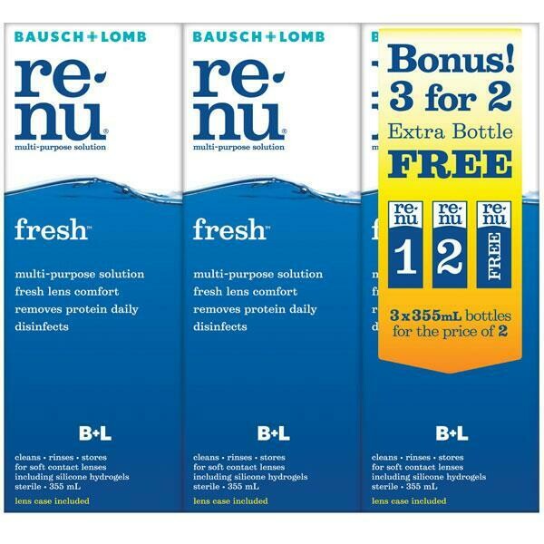 Bausch & Lomb Renu Fresh 3-for-2 355ml OzHealthExperts