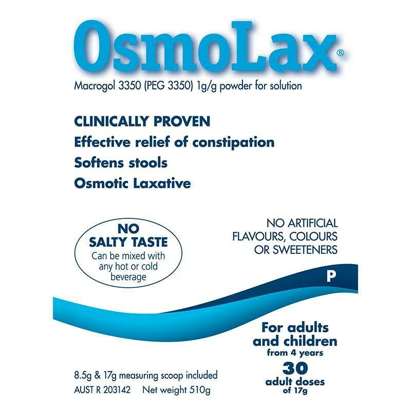 OSMOLAX LAXATIVE STOOL SOFTENER ADULTS & CHILDREN 30 510g OzHealthExperts