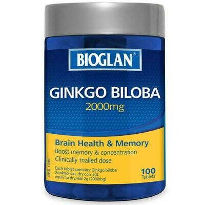 BIOGLAN GINKGO BILOBA 2000MG 100 Tablets OzHealthExperts