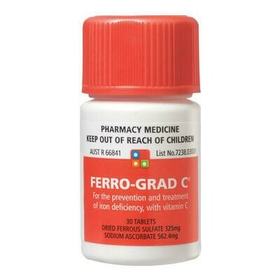 2 × FERRO GRADS + VITAMIN C 30 TABLETS IRON GRADUMET (60 TABS) OzHealthExperts 