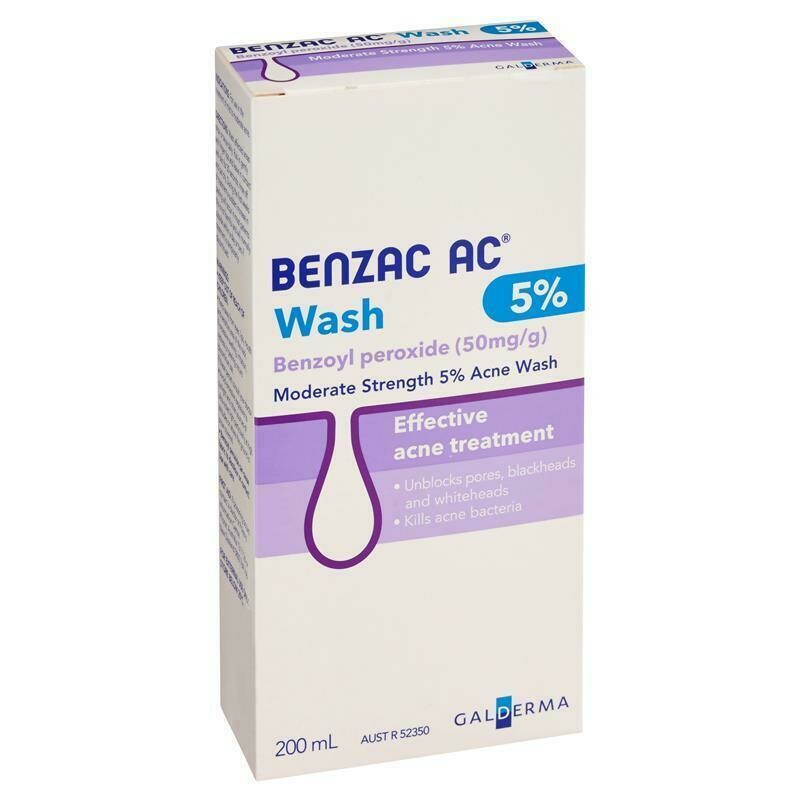 BENZAC AC WASH BENZOYL PEROXIDE 5% 200ML- OzHealthExperts