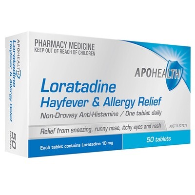 Apo Loratadine 10 mg 50 tablets hay Fever arelief OzHealthExperts