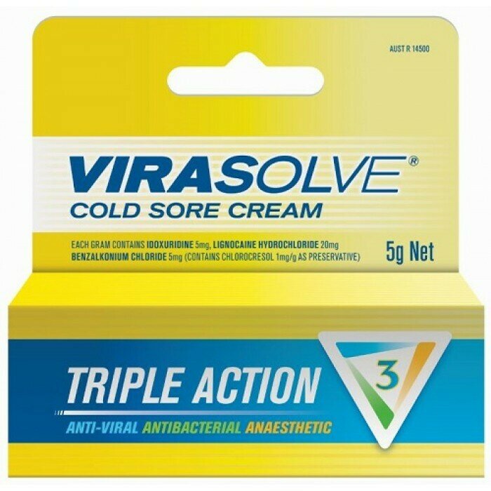 2 × VIRASOLVE COLD SORE CREAM 5G OzHealthExperts