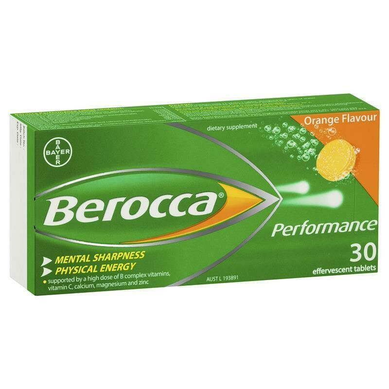2 × BEROCCA PERFORMANCE EFFERVESCENT ORANGE 30 TABLETS OzHealthExperts