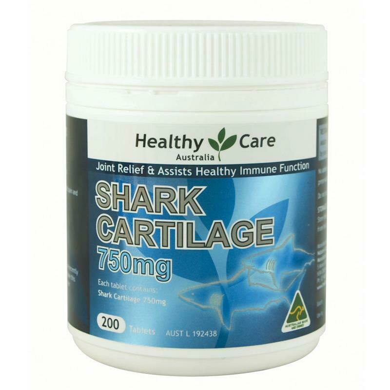 HEALTHY CARE SHARK CARTILAGE 750MG, 200 TABLETS FOR JOINT PAIN - OzHealthExperts
