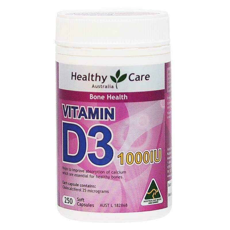 Healthy Care Vitamin D3 1000IU 250 Ostelin generic Capsules - OzHealthExperts