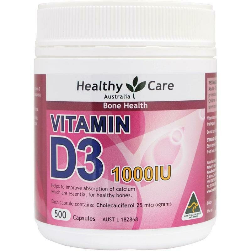 Healthy Care Vitamin D3 1000IU 500 caps  best value pack
