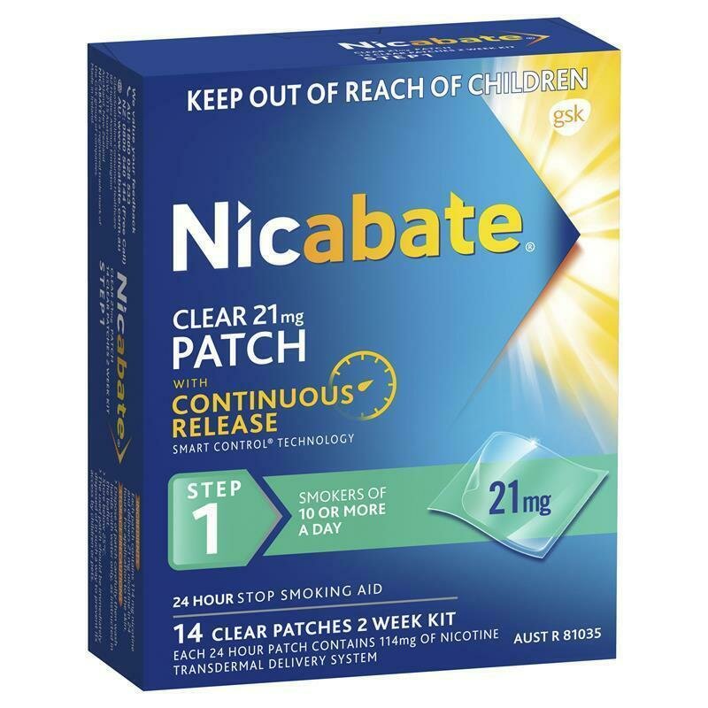 NICABATE P PATCH 21MG  STOP SMOKING 24HR STEP 1  14 PATCHES - OzHealthExperts