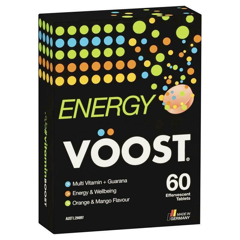 Voost Energy Effervescent 60 tablets  Pack OzHealthExperts