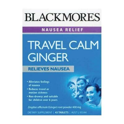 2 × Blackmores Travel Calm Ginger 45 Tablets ozhealthexperts