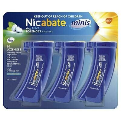 Nicabate Minis 4mg Mint - 60 lozenges - OzHealthExperts