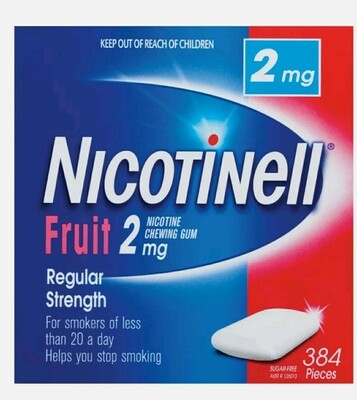 Nicotinell Fruit flavor Gum 2mg 384 Pack ozhealthexperts