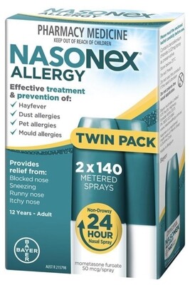 Nasonex Allergy Hay Fever Relief (2 × 140) 280 Doses OzHealthExperts