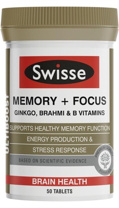 Swisse Ultiboost Memory + Focus 50 Tablets OzHealthExperts
