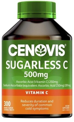 Cenovis Sugarless C 500mg Chewable Vitamin C 300 Tablets Value Pack ozhealthexperts