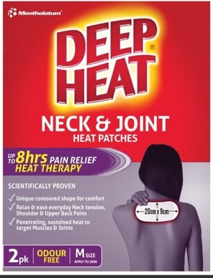 2 × Deep Heat Neck & Joint Heat Patches 2 Pack OzHealthExperts