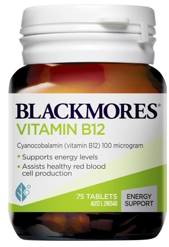 2 × Blackmores Vitamin B12 (Cyanocobalamin) 100mcg 75 Tablets ozhealthexperts