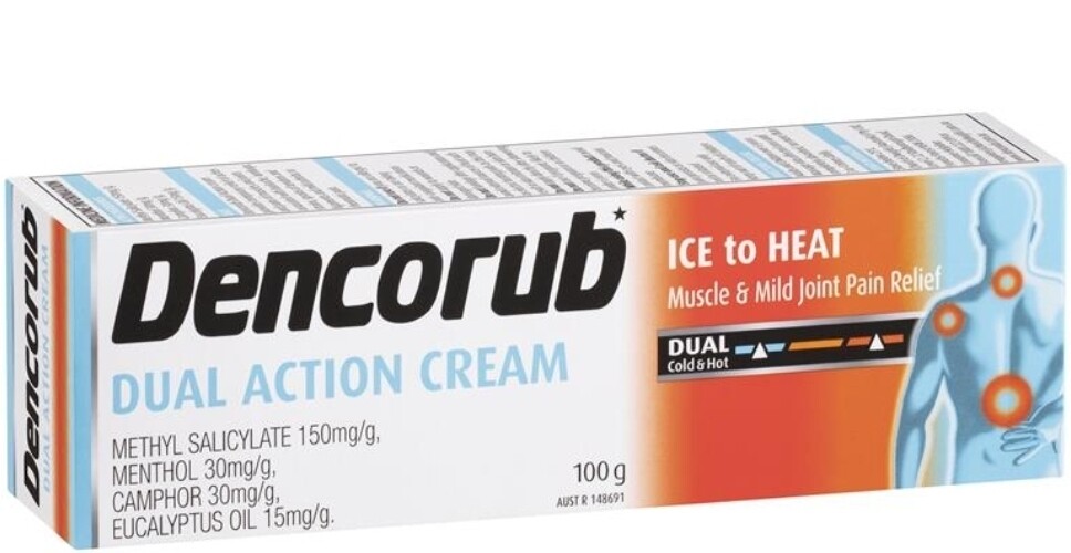 3 × Dencorub Dual Action Heat Cream 100G - OzHealthExperts