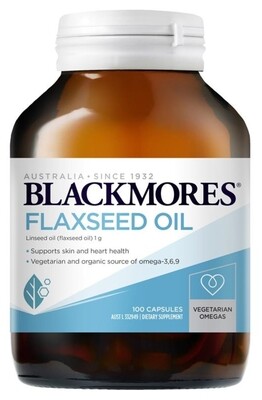 Blackmores Flaxseed Oil 1000mg 100 Vegetarian Capsules ozhealthexperts 