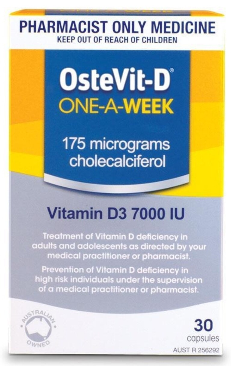 Ostelin OsteVit-D Vitamin D3 7000iu 1 A Week 30 Capsules Ozhealthexperts 