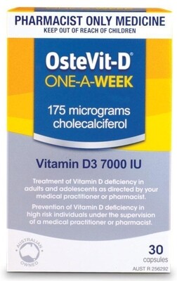 Ostelin OsteVit-D Vitamin D3 7000iu 1 A Week 30 Capsules Ozhealthexperts 