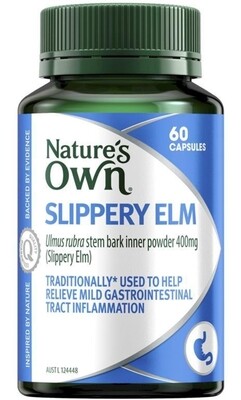 Natures Own SLIPPERY ELM 400MG 60 capsules OzHealthExperts