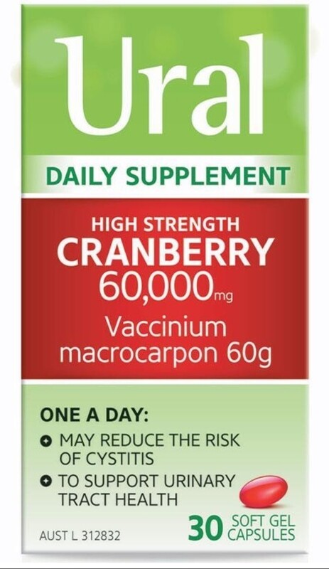 2 × Ural High Strength Cranberry 60000mg 30 Capsules ozhealthexperts